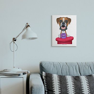 Stupell Home Decor Spoiled Boxer Dog Canvas Wall Art