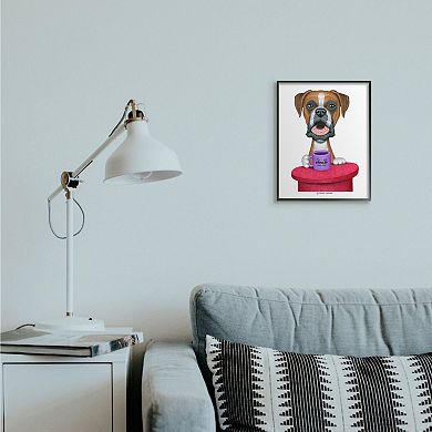 Stupell Home Decor Spoiled Boxer Dog Framed Wall Art