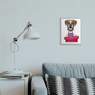 Stupell Home Decor Spoiled Boxer Dog Framed Wall Art