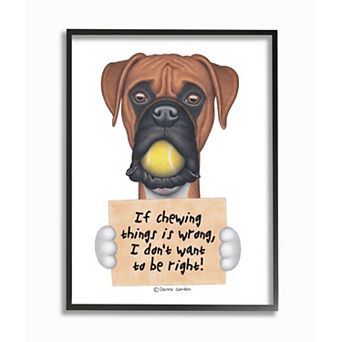 Stupell Home Decor Dog Humor 'If Chewing things is Wrong' Framed Wall Art
