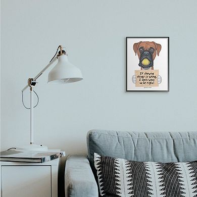 Stupell Home Decor Dog Humor 'If Chewing things is Wrong' Framed Wall Art