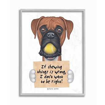 Stupell Home Decor Dog Humor 'If Chewing things is Wrong' Framed Wall Art