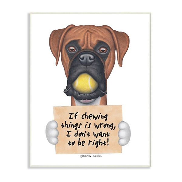 Stupell Home Decor Dog Humor 'If Chewing things is Wrong' Plaque Wall Art