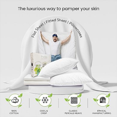 Purity Home 400 Thread Count Ultimate Percale Deep Pocket Sheet Set or Pillowcases