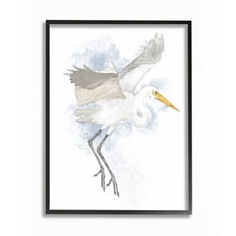 Stupell Home Decor White Stork Open Wings Framed Wall Art