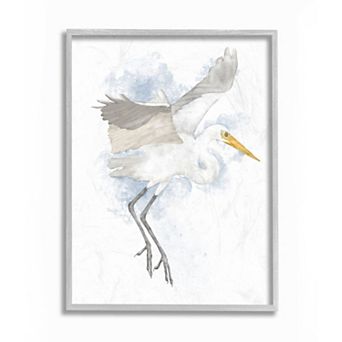 Stupell Home Decor White Stork Open Wings Framed Wall Art