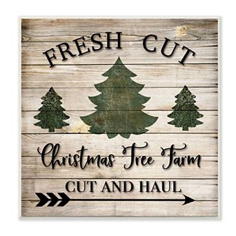 Stupell Home Decor Fresh Cut Tree Christmas Sign Plaque Wall Art