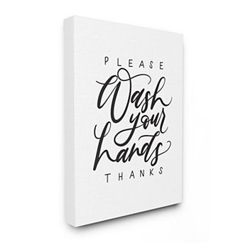Stupell Home Decor What Your Hands Phrase Polite Bathroom Sentiment Canvas Print Wall Art