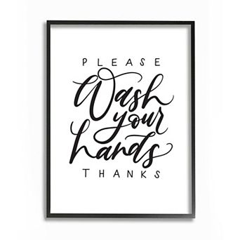 Stupell Home Decor What Your Hands Phrase Polite Bathroom Sentiment Framed Wall Art