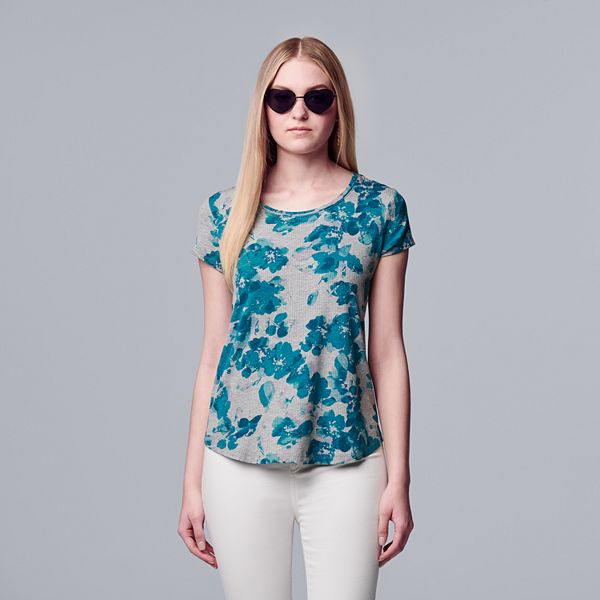 Petite Simply Vera Vera Wang Printed Short Sleeve Tee