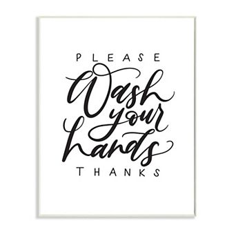 Stupell Home Decor Wash Hands to Save Lives Bathroom Phrase Wall Art