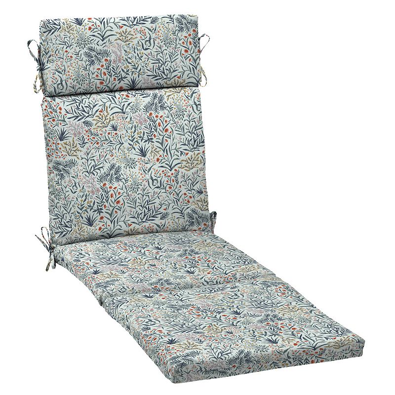 Arden Selections Phoebe Floral Outdoor Chaise Lounge Cushion, Blue, 72X21