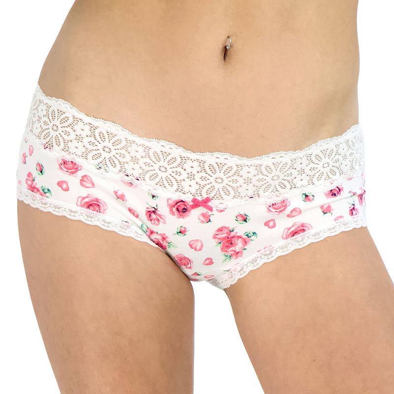 Juniors SO Daisy Lace Boybrief Panty SO72-001, Girls, Size: Small, White
