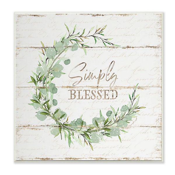 Stupell Home Decor Simply Blessed Phrase with Distressed Styling and ...