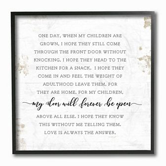 Stupell Home Decor When My Children Are Grown Text Homely Word Design Framed Wall Art