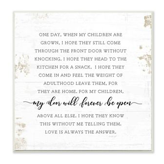 Stupell Home Decor When My Children Are Grown Text Homely Word Design Wall Art