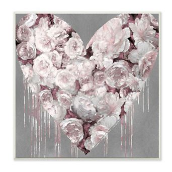 Stupell Home Decor Rose Drip Heart Plaque Wall Art