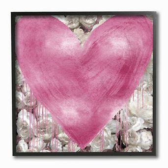 Stupell Home Decor Pink Heart Framed Wall Art