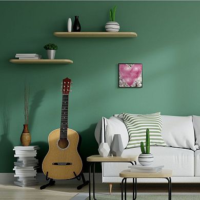 Stupell Home Decor Pink Heart Framed Wall Art