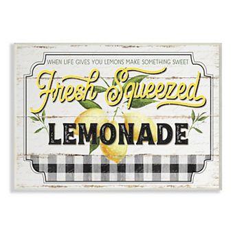 Stupell Home Decor Charming Rustic Fresh Squeezed Lemonade Wall Art