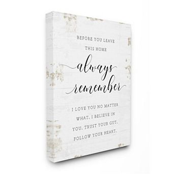 Stupell Home Decor Always Follow Your Heart Phrase Country Home Charm Wall Art