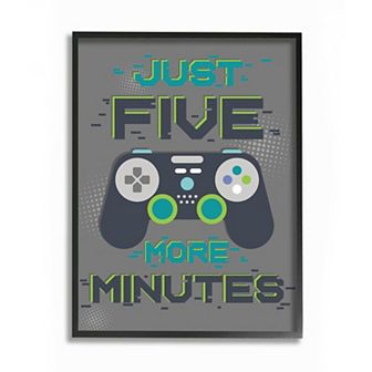 Stupell Home Decor Just Five More Minutes Kid's Video Game Phrase Wall Art