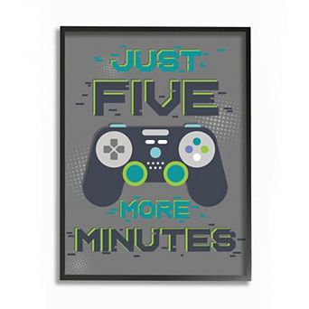 Stupell Home Decor Just Five More Minutes Kid's Video Game Phrase Wall Art