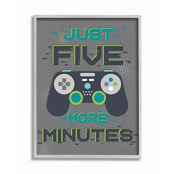 Stupell Home Decor Just Five More Minutes Kid's Video Game Phrase Wall Art