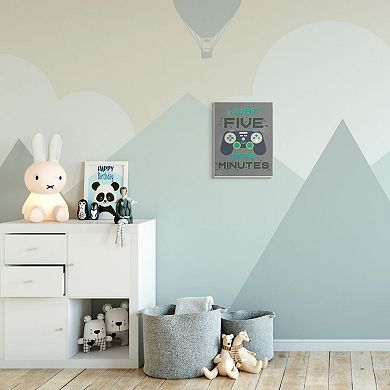 Stupell Home Decor Just Five More Minutes Kid's Video Game Phrase Wall Art
