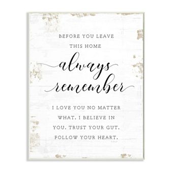 Stupell Home Decor Always Follow Your Heart Phrase Country Home Charm Plaque Wall Art