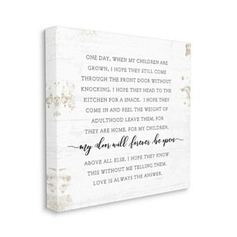 Stupell Home Decor When My Children Are Grown Text Homely Word Design Canvas Print Wall Art