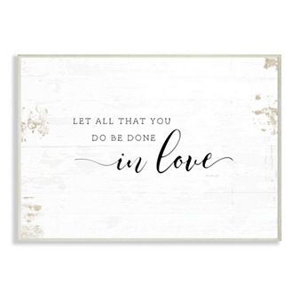 Stupell Home Decor All That You Do in Love Rustic Country Quote Plaque Wall Art