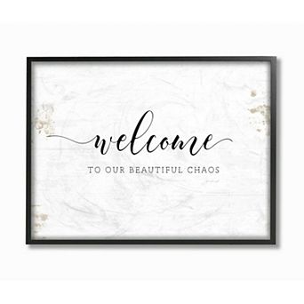 Stupell Home Decor Welcome to Our Beautiful Chaos Fun Family Phrase Framed Wall Art