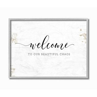 Stupell Home Decor Welcome to Our Beautiful Chaos Fun Family Phrase Framed Wall Art
