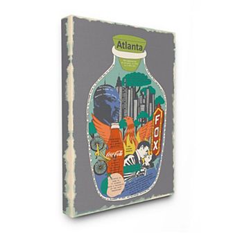 Stupell Home Decor Vintage City Jar Atlanta Georgia Interesting Fun Facts Wall Art