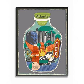 Stupell Home Decor Vintage City Jar Atlanta Georgia Interesting Fun Facts Wall Art