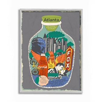 Stupell Home Decor Vintage City Jar Atlanta Georgia Interesting Fun Facts Wall Art