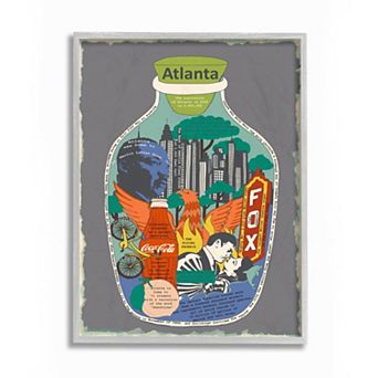 Stupell Home Decor Vintage City Jar Atlanta Georgia Interesting Fun Facts Wall Art