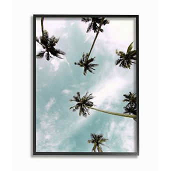 Stupell Home Decor Palm Tree Sky Black Framed Wall Art