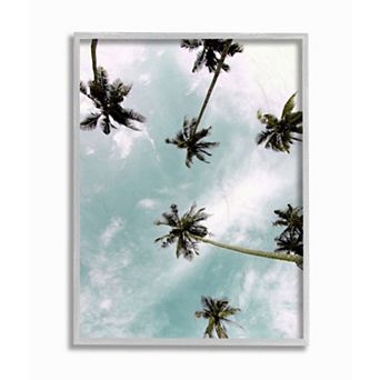 Stupell Home Decor Palm Tree Sky Gray Framed Wall Art