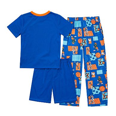 Boys 4-12 Space Jam Top, Shorts & Pants Pajama Set