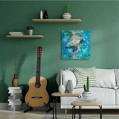 Stupell Home Decor Swimming Sea Turtle Canvas Wall Art
