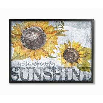 Stupell Home Decor Sunshine Sunflower Black Framed Wall Art