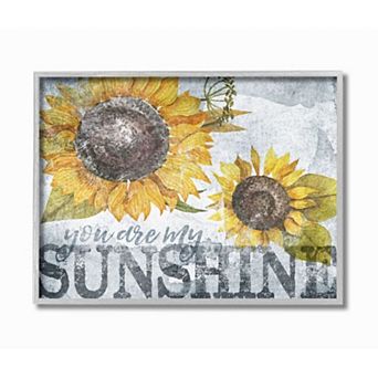 Stupell Home Decor Sunshine Sunflower Gray Framed Wall Art