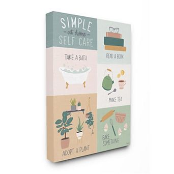Stupell Home Decor At Home Self Care Canvas Wall Art