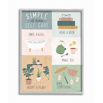 Stupell Home Decor At Home Self Care Gray Framed Wall Art