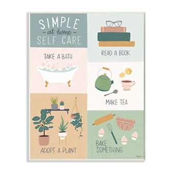 Stupell Home Decor At Home Self Care Plaque Wall Art