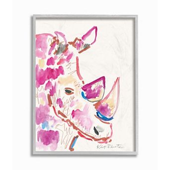 Stupell Home Decor Colorful Rhino Safari Wall Art
