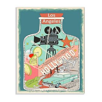 Stupell Home Decor Vintage City Jar Los Angeles, California Fun Facts Wall Art