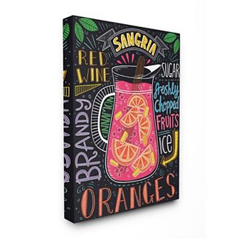 Stupell Home Decor Summer Sangria Pitcher Ingredient List Canvas Wall Art
